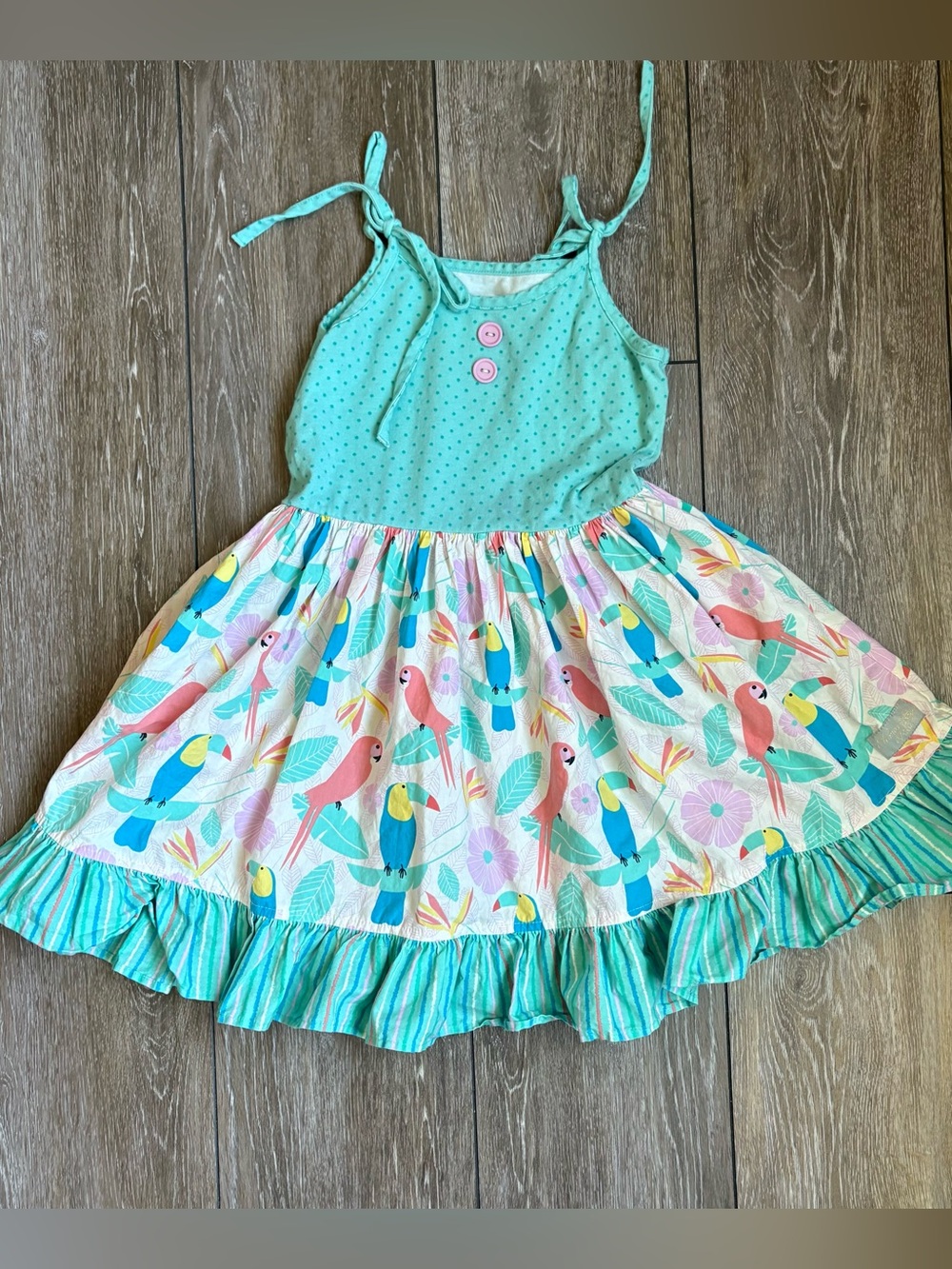 Eleanor Rose Colorful Parrot Sun Dress